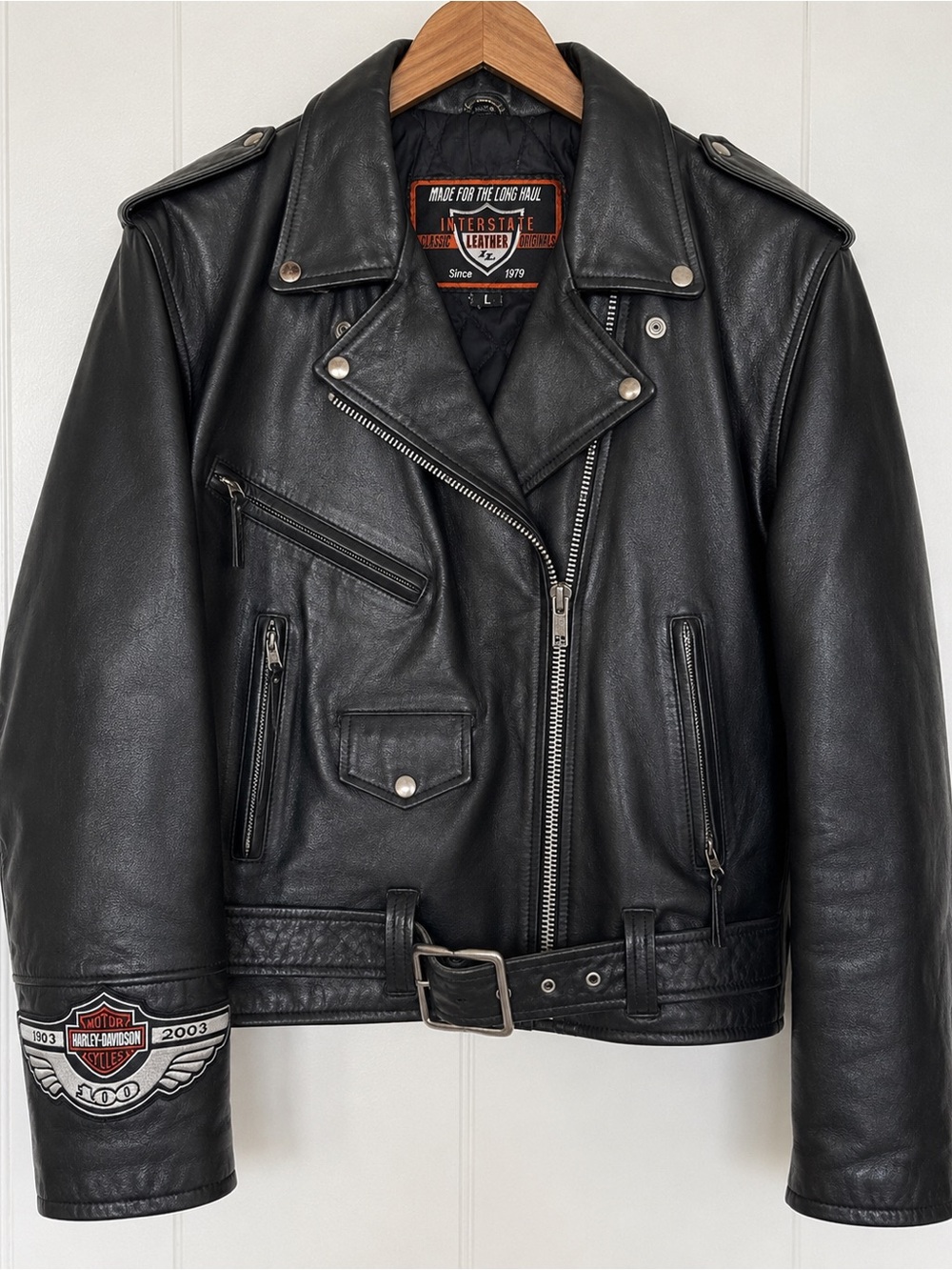 Interstate Leather Women's Black Quilted Lined Leather Jacket